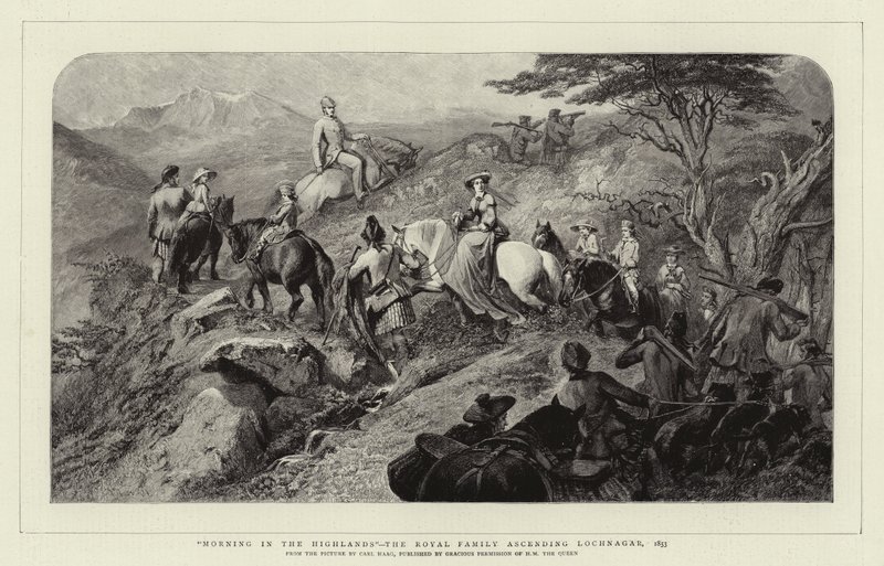 हाईलैंड्स में सुबह, रॉयल परिवार, 1853 में चढ़ता है द्वारा कार्ल हाग