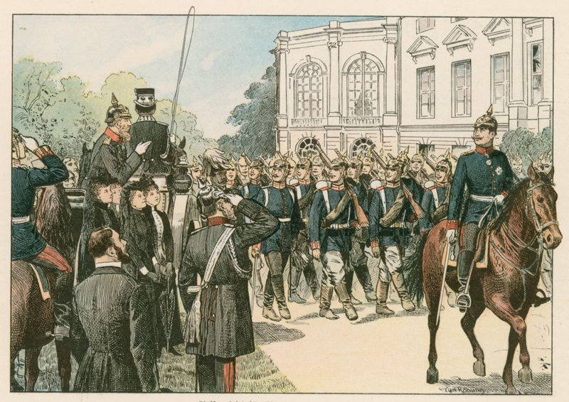 फ्रेडरिक III, जर्मन सम्राट और प्रशिया के राजा (1831-1888) की अंतिम परेड, 1888 में द्वारा कार्ल खाली
