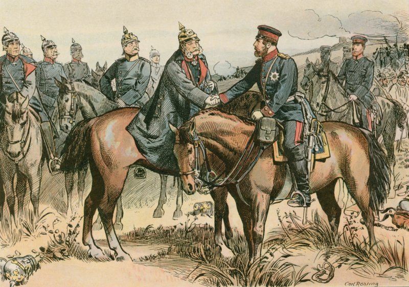 विल्हेम प्रथम, प्रशिया के राजा और पहला जर्मन सम्राट (1797-1888) 1866 में सदोवा में अपने बेटे को बधाई द्वारा कार्ल खाली