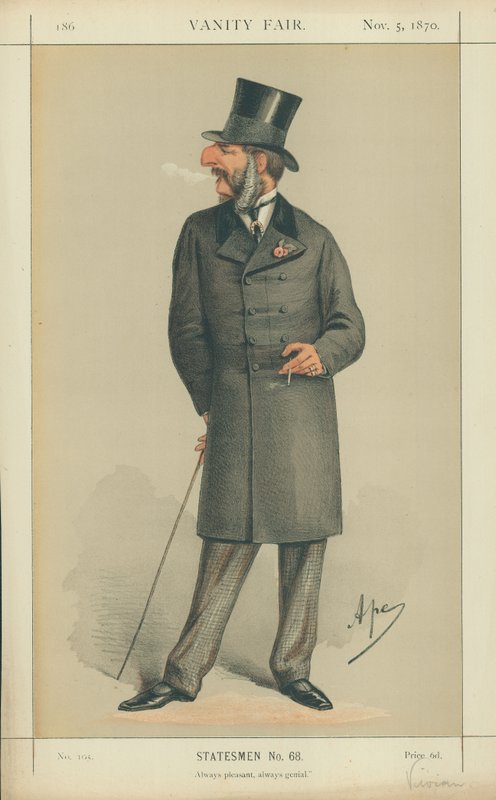 माननीय जेसी विवियन, हमेशा सुखद हमेशा सामान्य, 5 नवंबर 1870, वैनिटी फेयर कार्टून द्वारा कार्लो पेलेग्रिनी