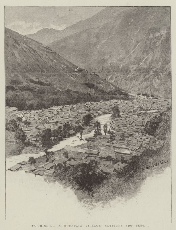 टा-चिएन-लू, एक माउंटेन विलेज, एल्टिट्यूड 8400 फीट द्वारा चार्ल्स अगस्टे लोय