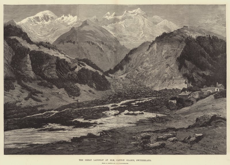 एल्म, कैंट गल्र्स, स्विट्जरलैंड में ग्रेट लैंडस्लिप द्वारा चार्ल्स अगस्टे लोय