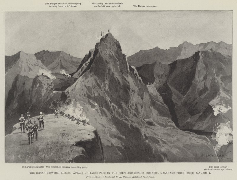 इंडियन फ्रंटियर राइजिंग, पहली और दूसरी ब्रिगेड द्वारा टैंगी पास पर हमला, 7 जनवरी को मलकंद फील्ड फोर्स द्वारा चार्ल्स अगस्टे लोय