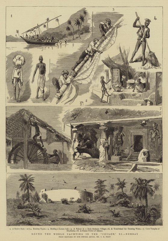 राउंड द वर्ल्ड यॉटिंग इन द सीलोन, इलेवन, बॉम्बे द्वारा चार्ल्स एडविन फ्रैप