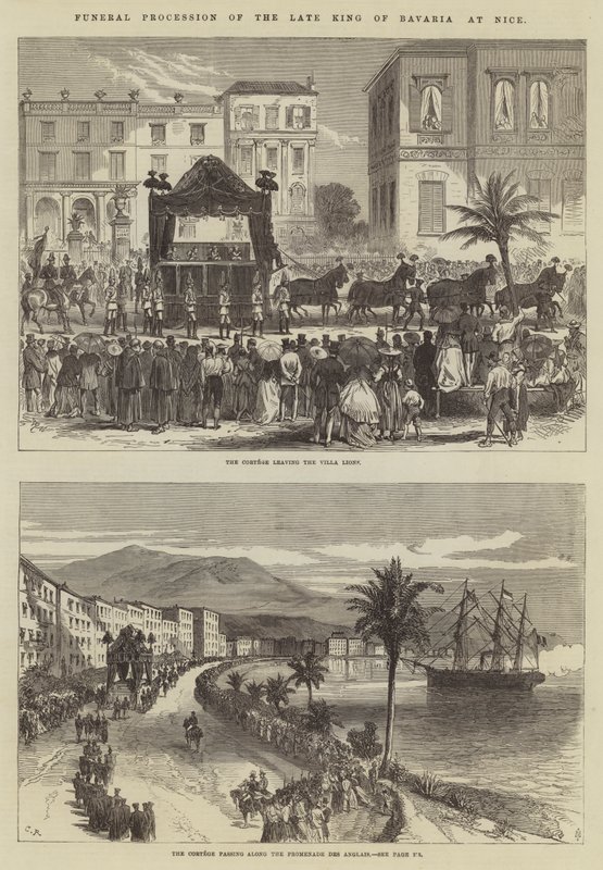 नीवर में बवेरिया के दिवंगत राजा का अंतिम संस्कार जुलूस द्वारा सर जॉन चार्ल्स रॉबिन्सन