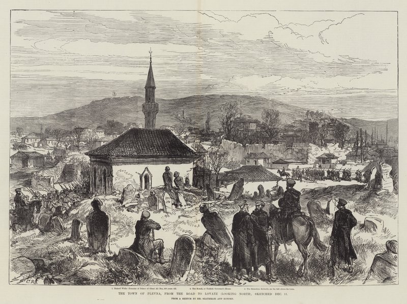 पिव्ना का शहर, सड़क से लेकर लोवात्ज़ (उत्तर की ओर) तक, 11 दिसंबर को छोड़ा गया द्वारा सर जॉन चार्ल्स रॉबिन्सन