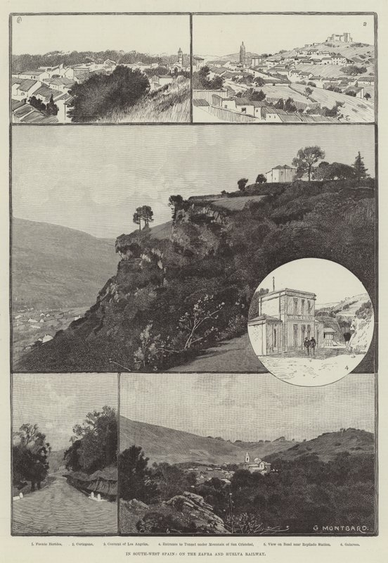 दक्षिण-पश्चिम स्पेन में, ज़फ़रा और ह्यूएलवा रेलवे पर द्वारा चार्ल्स अगस्टे लोय