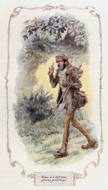 इसहाक एक लंबा, दुबला, उदास व्यक्ति है (रंगीन लिथो) द्वारा चार्ल्स एडमंड ब्रॉक