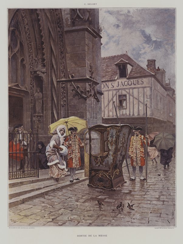 Sortie de la Messe (मास के बाद चर्च छोड़ना) द्वारा चार्ल्स एडोर्ड डेलॉर्ट