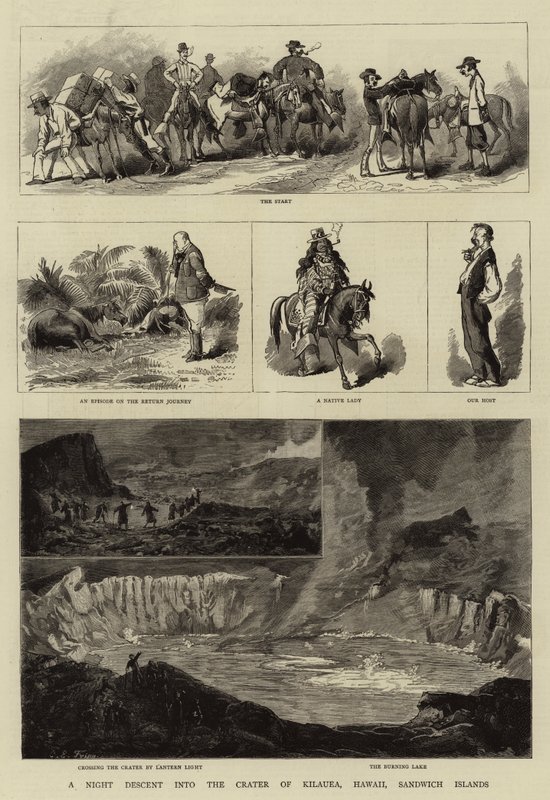 किलाऊ, हवाई, सैंडविच द्वीप समूह के गड्ढे में एक रात का उतर द्वारा चार्ल्स एडविन फ्रैप