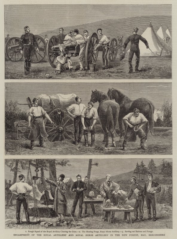 न्यू फ़ॉरेस्ट, हे, ब्रीकशायर में रॉयल आर्टिलरी और रॉयल हॉर्स आर्टिलरी की प्रदर्शनी द्वारा चार्ल्स एडविन फ्रैप