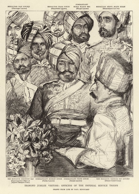 डायमंड जुबली विजिटर्स, इंपीरियल सर्विस ट्रूप्स के अधिकारी द्वारा चार्ल्स पॉल रेनौर्ड