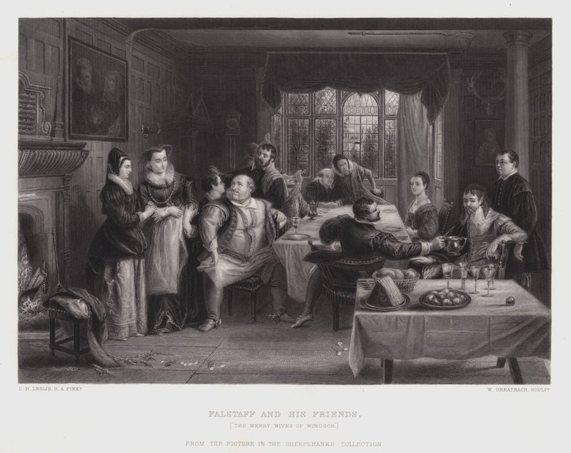 Falstaff और उसके दोस्त (उत्कीर्णन) द्वारा चार्ल्स रॉबर्ट (बाद में) लेस्ली