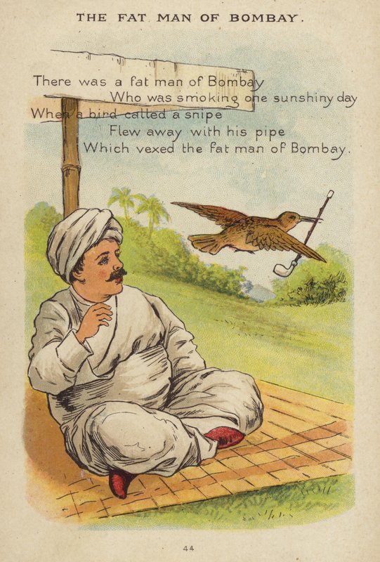 नर्सरी कविता: बॉम्बे का मोटा आदमी (क्रोमोलिथो) द्वारा कॉन्स्टेंस हसलवुड