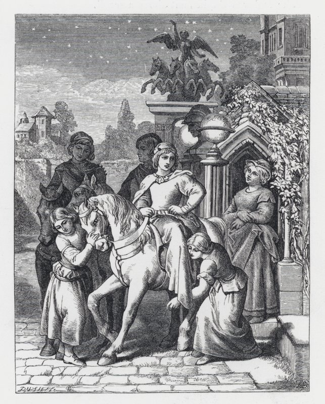 टेनीसन की कविता, द प्रिंसेस (उत्कीर्णन) के लिए चित्रण द्वारा डैनियल (बाद) मैक्लिज़