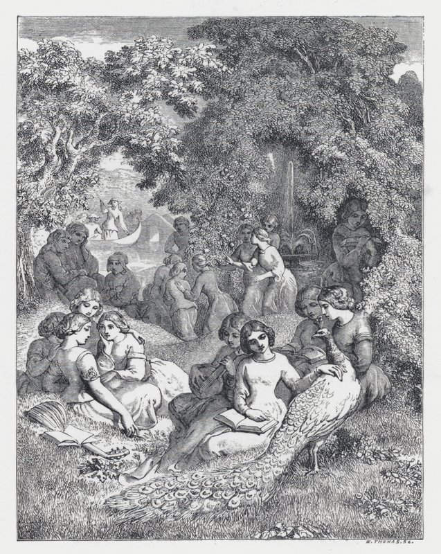 टेनीसन की कविता, द प्रिंसेस (उत्कीर्णन) के लिए चित्रण द्वारा डैनियल (बाद) मैक्लिज़