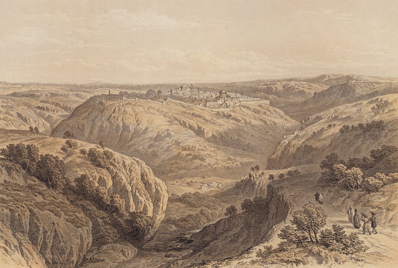 दक्षिण से यरूशलेम (रंग लिथो) द्वारा डेविड (बाद में) रॉबर्ट्स