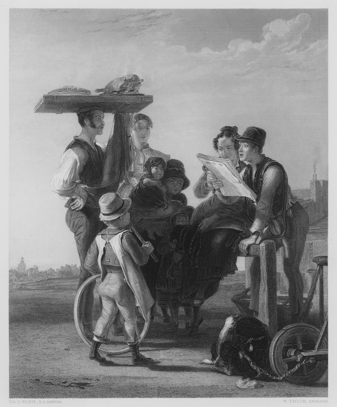 समाचार पढ़ना, वर्नोन गैलरी में चित्र से (उत्कीर्णन) द्वारा डेविड (बाद में) विल्की