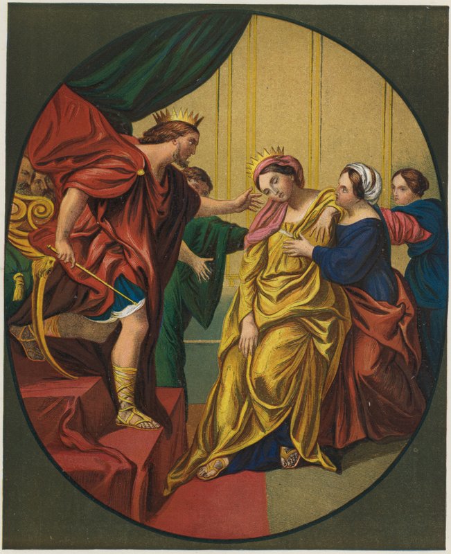 एस्तेर राजा अहेसरुस के पास लाया द्वारा Domenichino