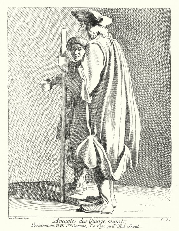क्विन्ज़-विंग्स अस्पताल से ब्लाइंड मैन (उत्कीर्णन) द्वारा एडमे (बाद में) बाउचर्डन