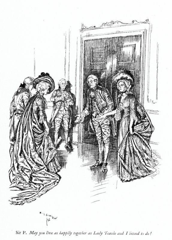 शेरिडन के द स्कूल फॉर स्कैंडल के लिए चित्रण (उत्कीर्णन) द्वारा एडमंड जोसेफ (बाद) सुलिवन