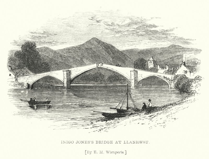 Llanrwst पर इनिगो जोन्स ब्रिज (उत्कीर्णन) द्वारा एडमंड मॉरिसन (बाद में) विम्परिस