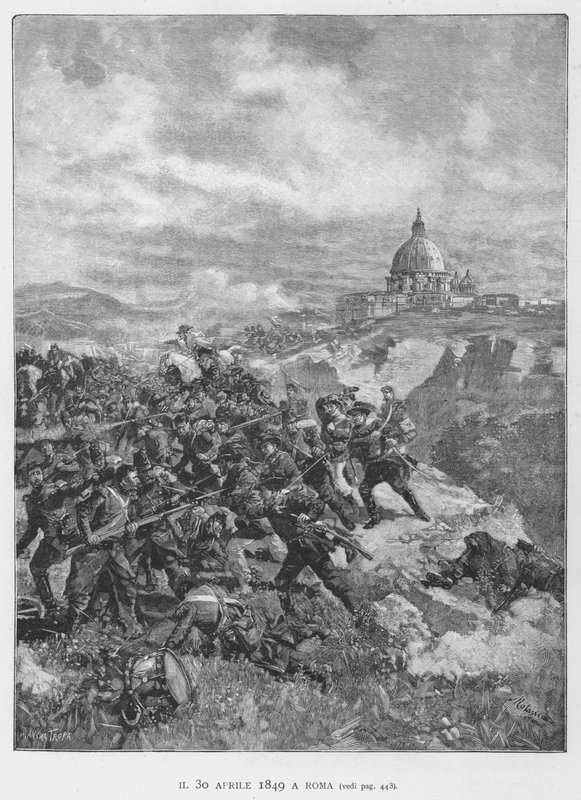 30 अप्रैल, 1849 को रोम में (उत्कीर्णन) द्वारा एडुआर्डो मटानिया