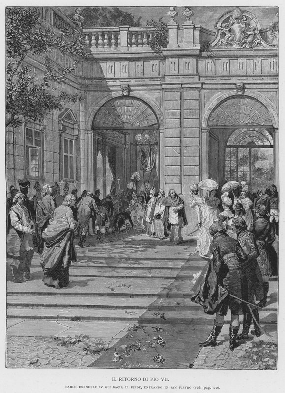 पायस VII की वापसी (उत्कीर्णन) द्वारा एडुआर्डो मटानिया