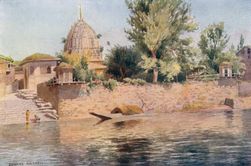 एक हिंदू मंदिर, श्रीनगर द्वारा एडवर्ड मैरी जोसेफ मोलेनक्नेक्स