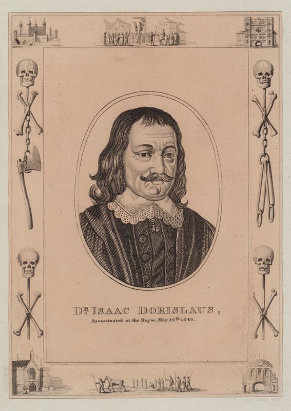 12 मई 1649 को हेग में डॉ। आइजैक डोरिसलॉस की हत्या कर दी गई द्वारा अंग्रेजी स्कूल