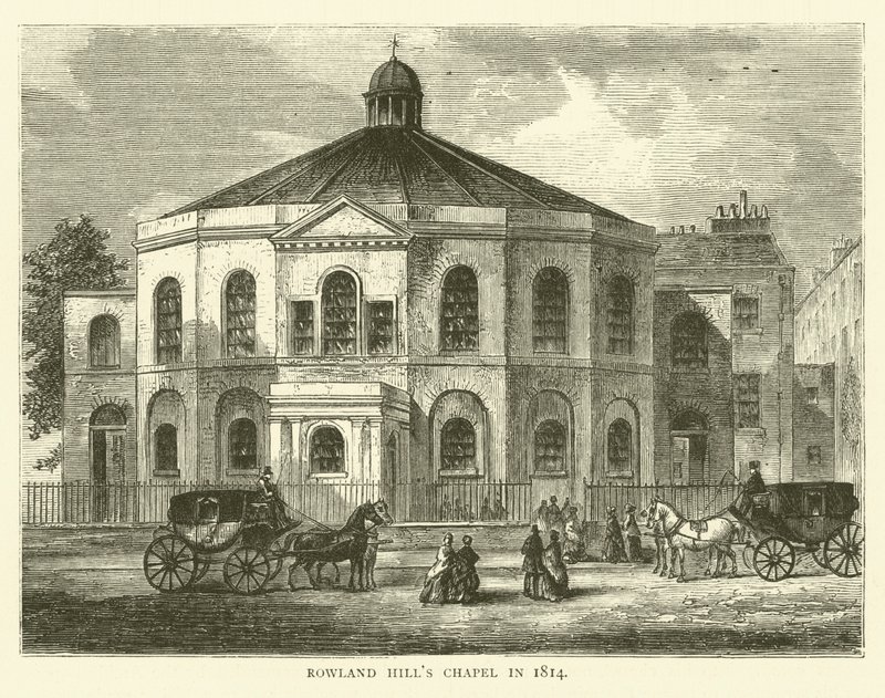 1814 में रोलैंड हिल्स चैपल द्वारा अंग्रेजी स्कूल