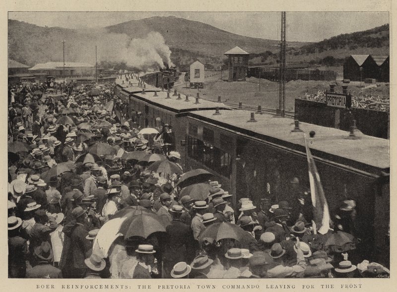 Boer Reinforcements, प्रिटोरिया टाउन कमांडो मोर्चा के लिए रवाना द्वारा अंग्रेजी फोटोग्राफर