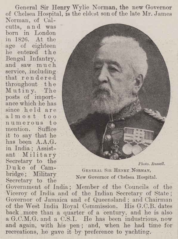 जनरल सर हेनरी नॉर्मन, चेल्सी अस्पताल के नए गवर्नर द्वारा अंग्रेजी फोटोग्राफर