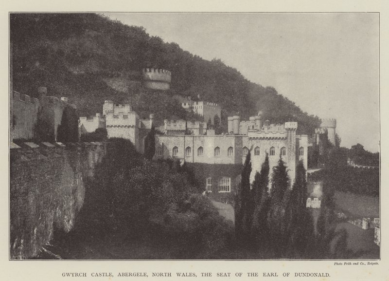 ग्विच कैसल, एबरजेल, नॉर्थ वेल्स, द अर्ल ऑफ द डंडोनाल्ड द्वारा अंग्रेजी फोटोग्राफर
