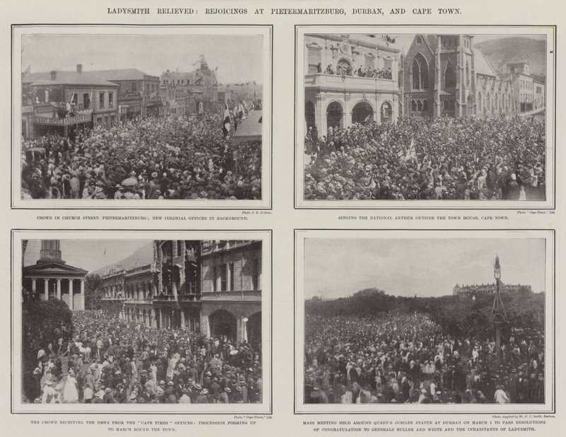 लेडिसमिथ ने राहत दी, पीटरमैरिट्ज़बर्ग, डरबन और केप टाउन में आनन्द द्वारा अंग्रेजी फोटोग्राफर