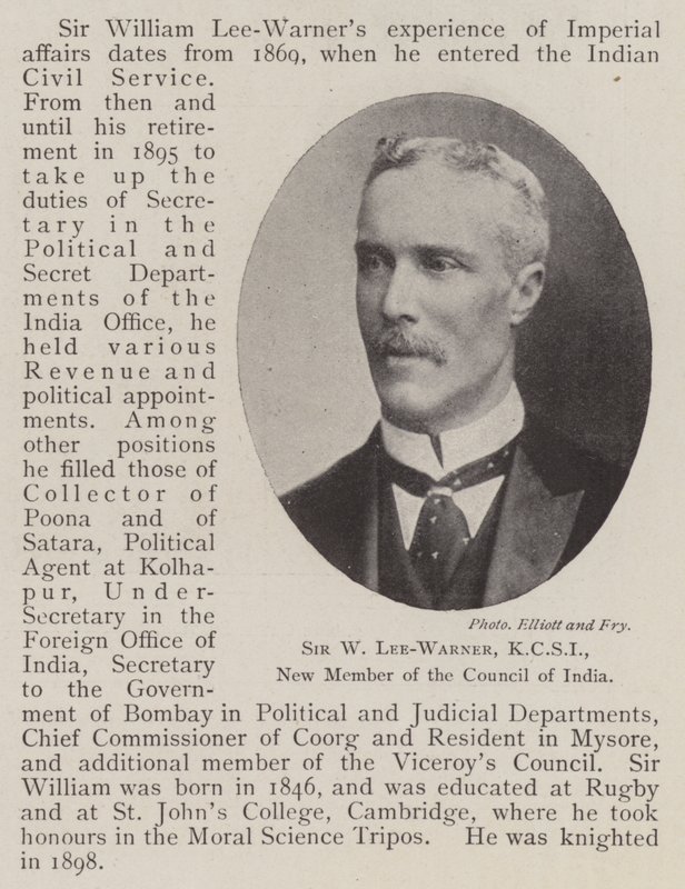 सर डब्ल्यू ली-वार्नर, केसीएसआई, भारत परिषद के नए सदस्य द्वारा अंग्रेजी फोटोग्राफर