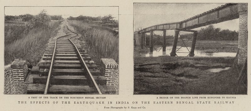 पूर्वी बंगाल राज्य रेलवे पर भारत में भूकंप का प्रभाव द्वारा अंग्रेजी फोटोग्राफर