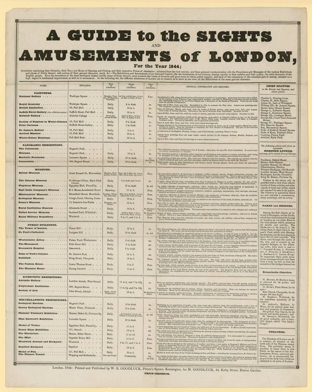 1844 के लिए लंदन के जगहें और मनोरंजन के लिए एक गाइड द्वारा अंग्रेजी स्कूल