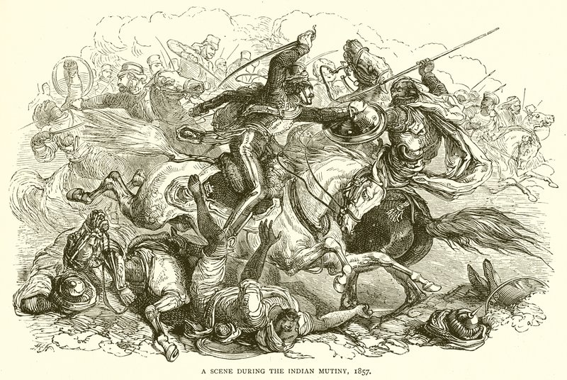1857 के भारतीय विद्रोह के दौरान एक दृश्य द्वारा अंग्रेजी स्कूल