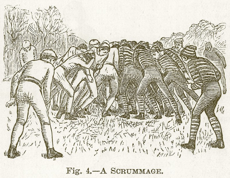 ए स्क्रैममेज, कैसल्स बुक ऑफ स्पोर्ट्स एंड पास्टीम्स के लिए चित्रण, c.1890 द्वारा अंग्रेजी स्कूल
