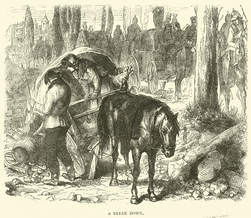एक ब्रेक डाउन, नवंबर 1870 द्वारा अंग्रेजी स्कूल