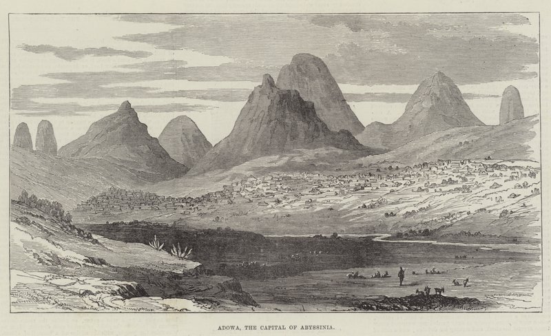 अडोवा, एबिसिनिया की राजधानी (उत्कीर्णन) द्वारा अंग्रेजी स्कूल
