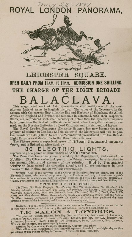 रॉयल लंदन पैनोरमा के लिए Balaclava में लाइट ब्रिगेड के प्रभार की विशेषता द्वारा अंग्रेजी स्कूल