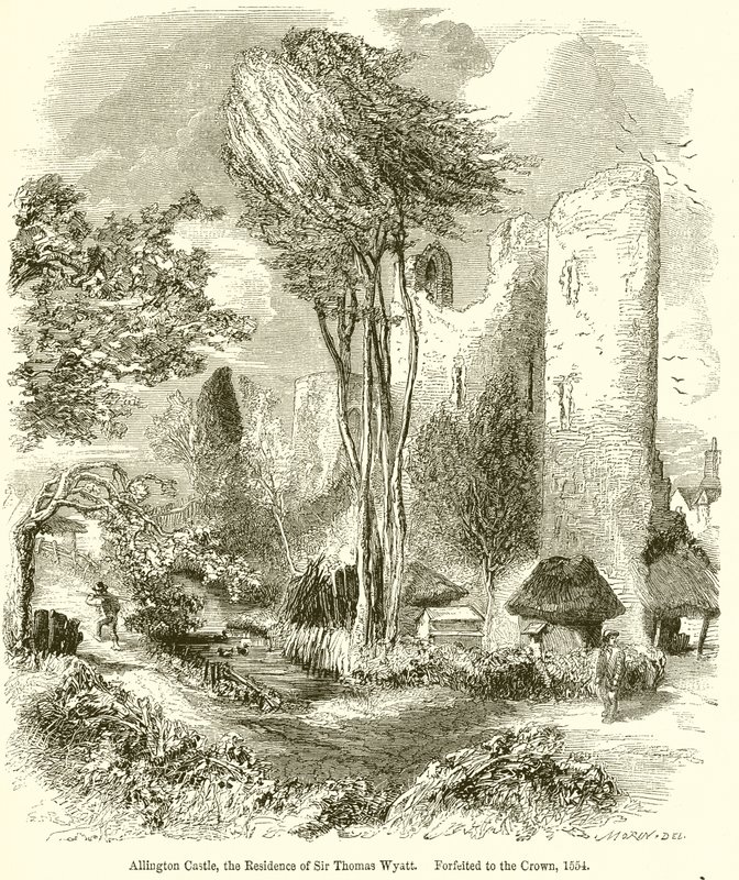 ऑलिंगटन कैसल, सर थॉमस व्याट का निवास। क्राउन के लिए मजबूर, 1554 द्वारा अंग्रेजी स्कूल