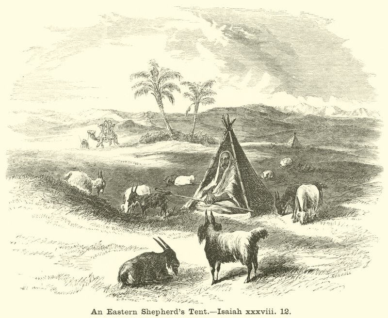 एक पूर्वी चरवाहा तम्बू, यशायाह, xxxviii, 12 द्वारा अंग्रेजी स्कूल