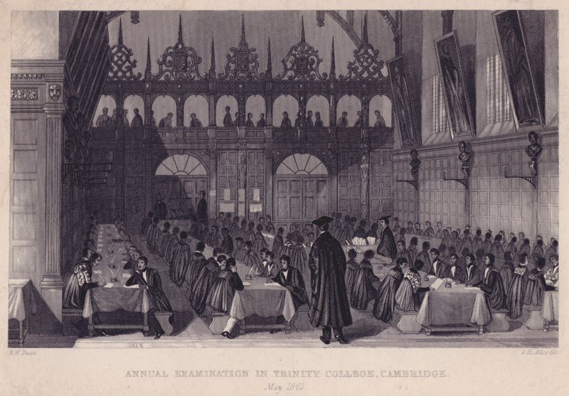 ट्रिनिटी कॉलेज, कैम्ब्रिज, मई 1842 में वार्षिक परीक्षा द्वारा अंग्रेजी स्कूल