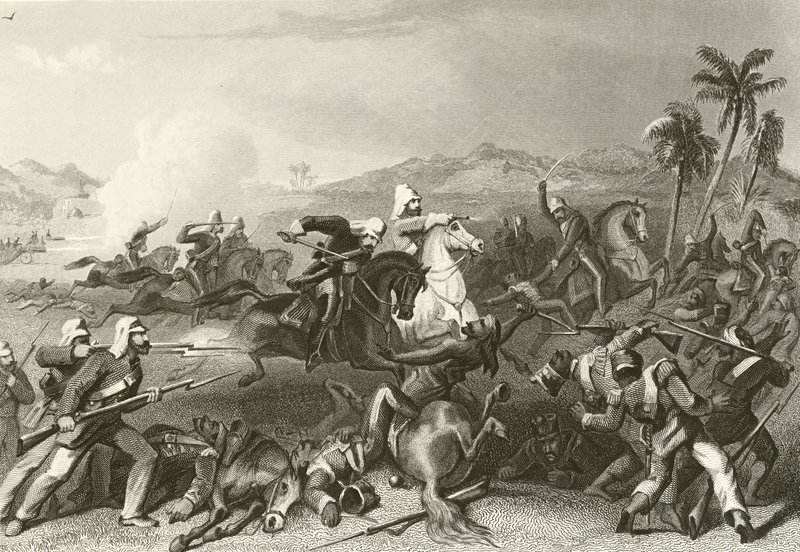जनरल निकोल्सन द्वारा अनियमित कैवेलरी द्वारा सीलकोटे उत्परिवर्ती पर हमला द्वारा अंग्रेजी स्कूल