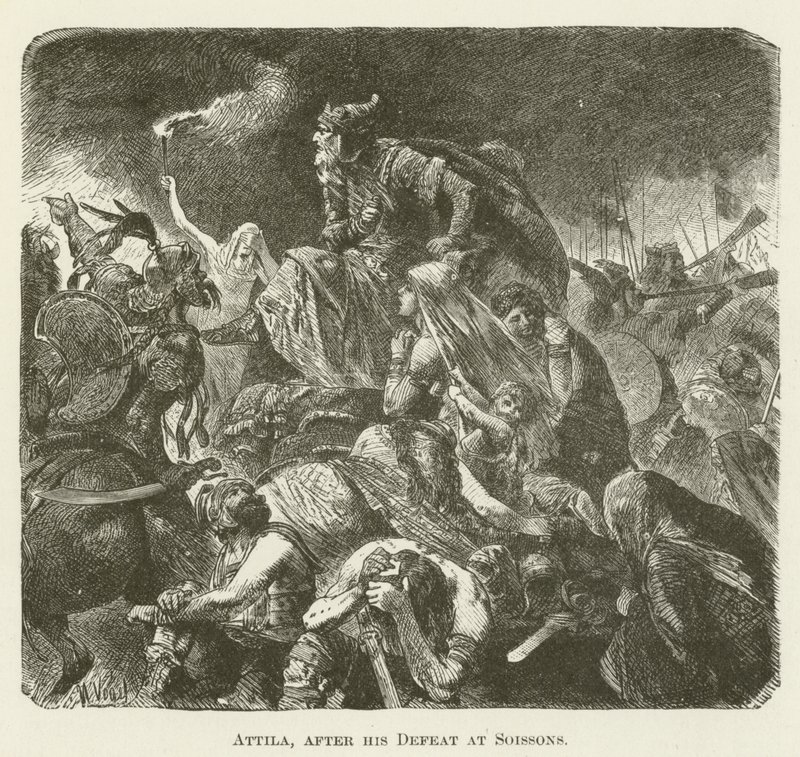 Attila, Soissons में अपनी हार के बाद द्वारा अंग्रेजी स्कूल
