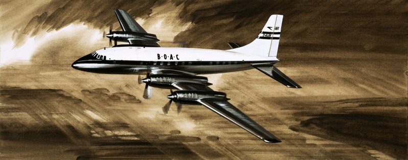 BOACs कानाफूसी विशालकाय, ब्रिस्टल ब्रिटानिया द्वारा अंग्रेजी स्कूल