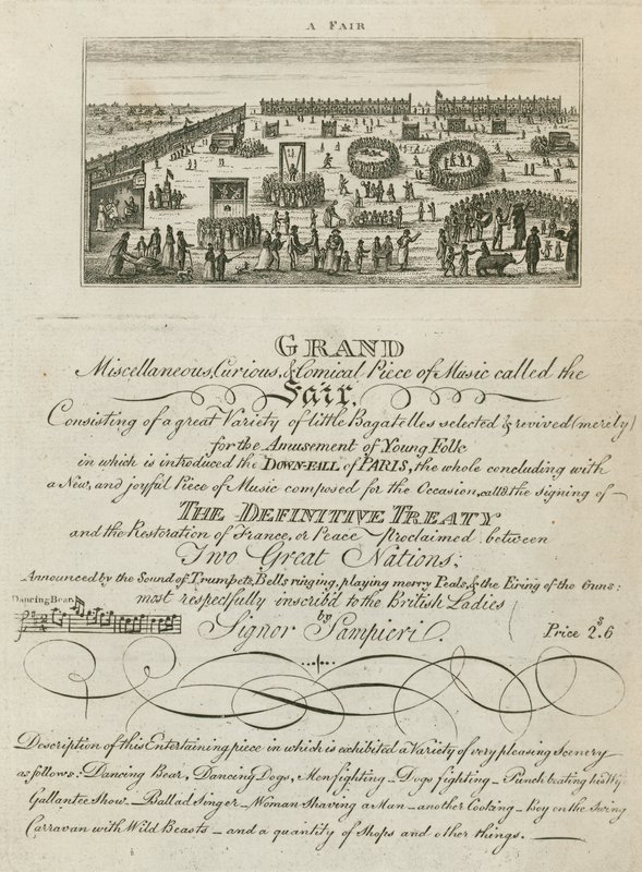बर्थोलोम्यू फेयर, लंदन: 1806 के लिए एक मेले की घोषणा द्वारा अंग्रेजी स्कूल